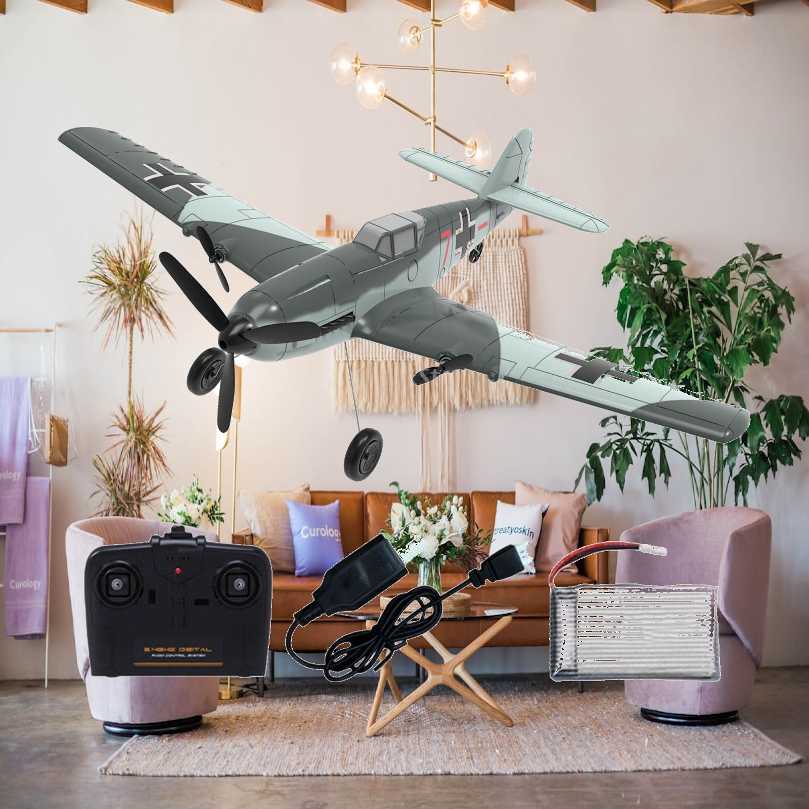 Model Airplane Plastic - RC 비행기 간편 조종 비행 장난감