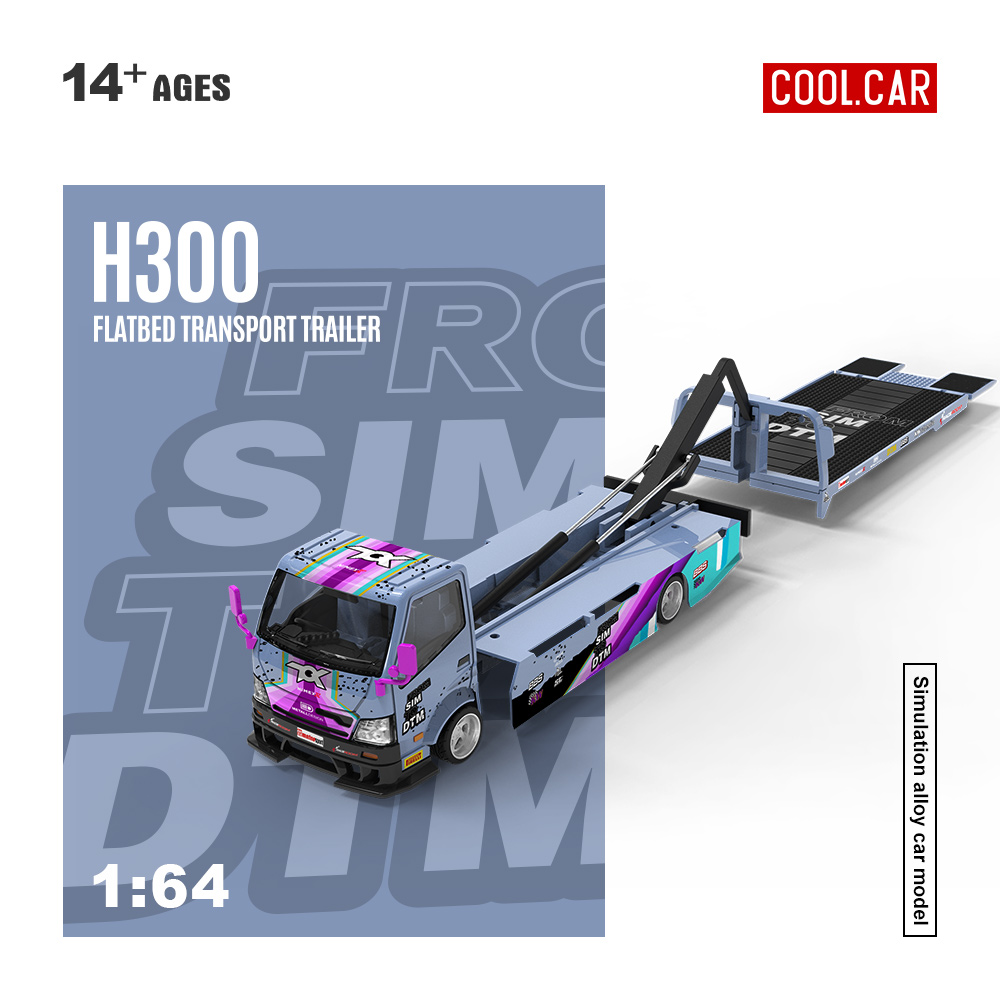 Die Cast Car 1 64 - 멋진 자동차 1:64 H300 플랫베드 운송